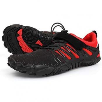 WHITIN Men’s Low-Impact Trail Shoes – Barefoot, Wide Width, Red 7