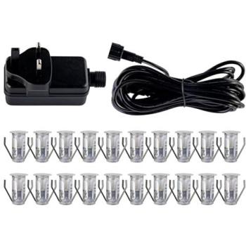 Silver 15 mm Stainless‑Steel IP67 LED Decking, 20‑Piece Bundle – Cool White