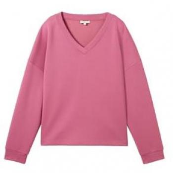 TOM TAILOR Sweatshirt Scuba mit V-Ausschnitt