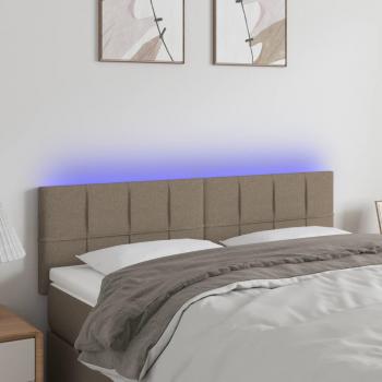 VidaXL LED Kopfteil Taupe 144x5x78/88 cm