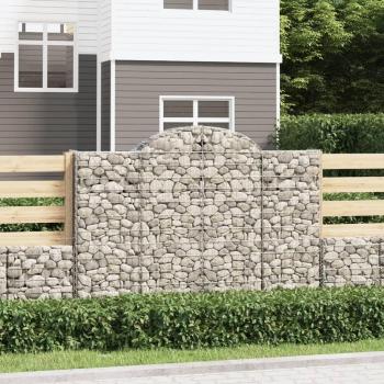 VidaXL 6-Piece Arched Gabion Baskets 200x30x140/160 cm Galvanised Iron