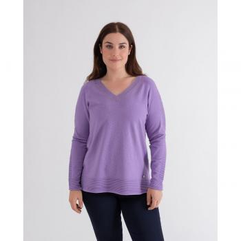 Suéter de mujer October con escote en V y detalles de strass