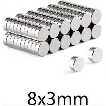 Neodimio 8×3 mm Magnéticos 20 unidades