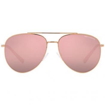 Armani Exchange AX2043S Glänzende Roségold Sonnenbrille mit grauen Spiegelgläsern