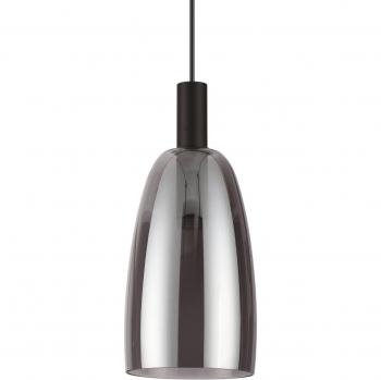 Lámpara Colgante Coco-2 de Cúpula LED con Acabado Negro y Cristal