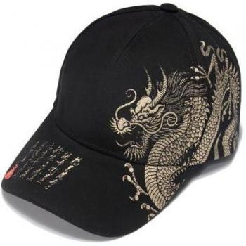 Gorra hip hop negra con dragón