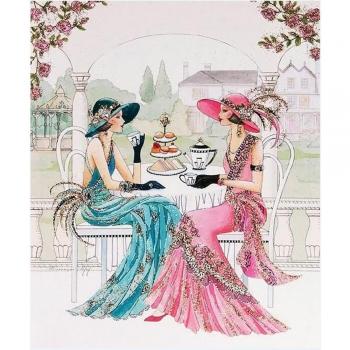 Creazioni in Diamante 5D DIY – Due Ragazze Eleganti, Pittura con Strass, 20x30 cm