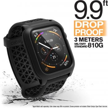 Cover Resistente iWatch Series 4 44mm con Cinturino Sportivo – Design Nero Stealth
