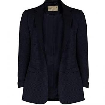 Navy Ladies' Blazer Coat, 3/4 Ruched Sleeve, UK 8-20