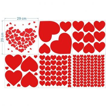 6 feuilles autocollants décoratifs rouge pour mariage