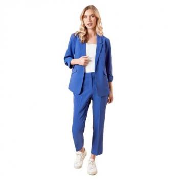 Elegant Cobalt Ruched Sleeve Blazer (Womens, 12)