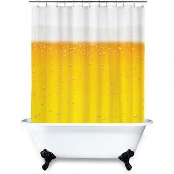 Rideau de douche bière et bulles