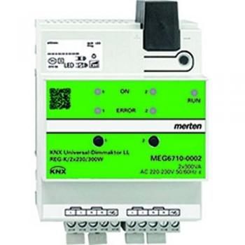 Merten MEG6710-0002 KNX Dimmer für Leuchten, 2×230 V, 300 W, Farboption: Lichtgrau