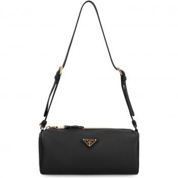 Prada ONE SIZE Black Leather Top-Zip Crossbody – Womens