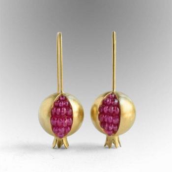 Pendientes Esplendor Bohemio Granada Plateado-Dorado