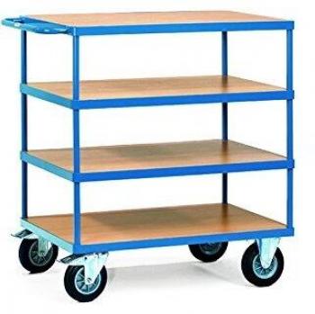 Fetra Servante 600 kg – plateaux mélaminés, 4 niveaux, 1397 × 809 × 1218 mm