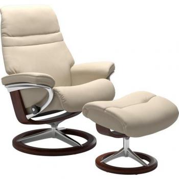Stressless® Sunrise Sessel-Set, Hocker, Signature Base, Größe L, Gestell Braun