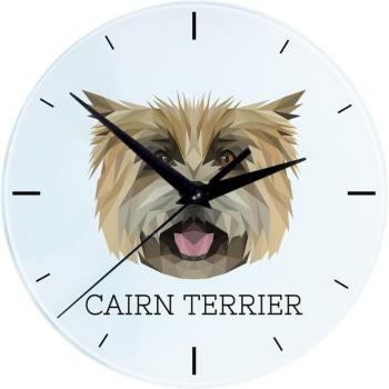 Cairn Terrier – Orologio geometrico murale con foto di cane e scritta Art‑Dog
