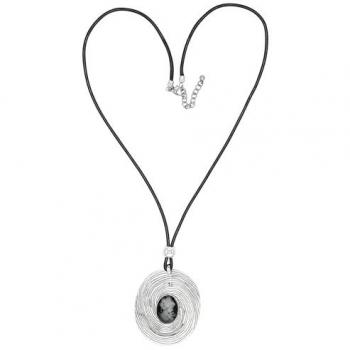 Silberne Kette mit großem Metallanhänger – COLLEZIONE ALESSANDRO „Gemme Eleganze“