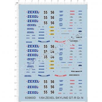 ZEXEL GT‑R GTR 1/64 Sticker Agua