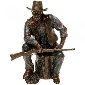 Veronese Design Bronze Screen Legend Sitting John Wayne Ornament Figurine