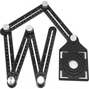 Universal Tile Opening Locator with Six-Fold Ruler