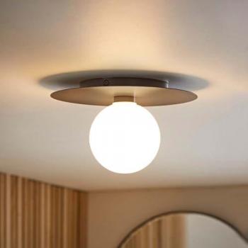 Darla Frosted Globe IP44 Rated Bathroom Flush Mount Light – Dark Navy