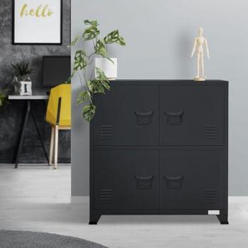 Freistehender Metallaufbewahrungsschrank ML‑Design – Anthrazit 75×40×80,5 cm mit Magnetverschluss