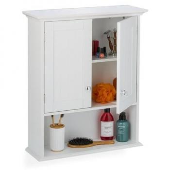 Toiletries Keeper – 3-Shelf Wall Unit, 70.5×60×20 cm, Magnetic Door, White