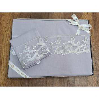 Parure de lit Belinda Gris – Guipure Française