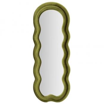 Miroir Lueur Sombre – 60 × 160 cm, cadre en velours vert foncé