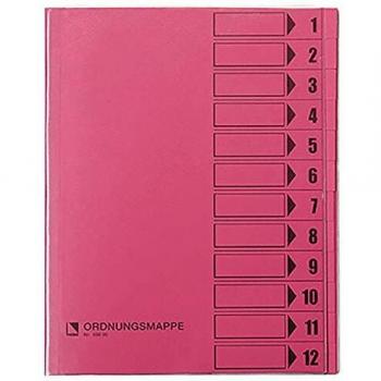 Bene Ordnungsmappe 083800RS DIN A4 12Fächer PVC rosa