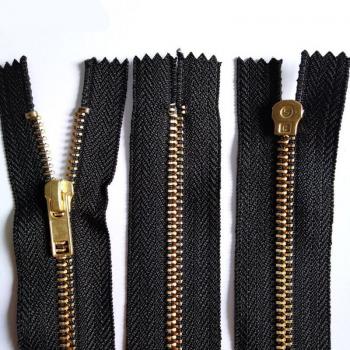 5pcs (30-60CM) Black Nylon Coil Zipper #5 with Brass Metal Closed End