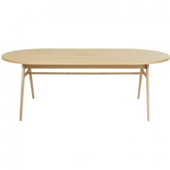 Table de réunion en bois de chêne pour 6 à 8 personnes