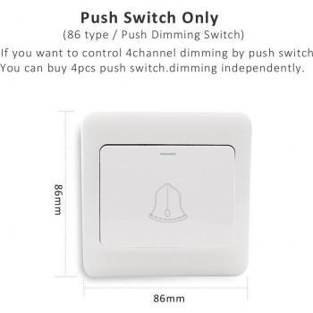 RF Wireless LED Dimmer Controller 12V 24V 36V DC 4CH PWM for Single Color LED Lighting