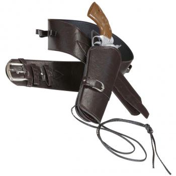 Cinturone in Similpelle Marrone con Fondina per Cowboy