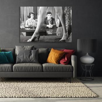 Fine Art Acrylglas-Print „Elvis Presley“ – Schwarzer Filmklassiker, 90×60 cm