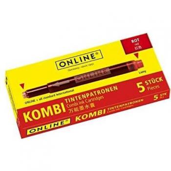 Encre Rouge Longue 2x5 – Cartouches compatibles Plume & Roller