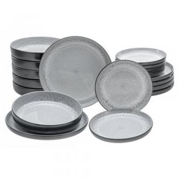 CreaTable Teller-Set »Nordic Fjord«, (Set, 18 tlg.), je 6 Speiseteller 26 cm, Suppenteller 22,5 cm, Dessertteller 19,5 cm