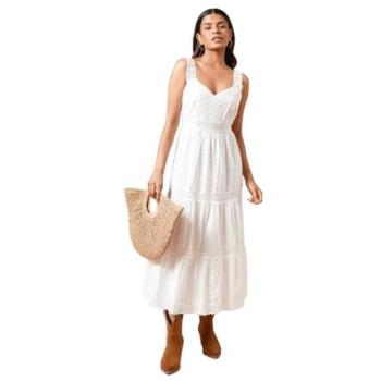 White Strappy Midi Dress with Lace Inserts – Dorothy Perkins Women’s Edition, Size 16