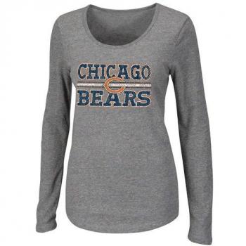 Chicago Bears Women’s Majestic NFL Coin Toss 3 Long Sleeve Blend Top