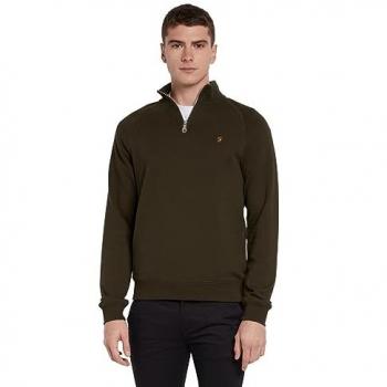 Farah Men's Organic Cotton Evergreen Quarter Zip Sweatshirt