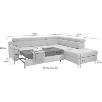 Ecksofa mit Kopfteilverstellung