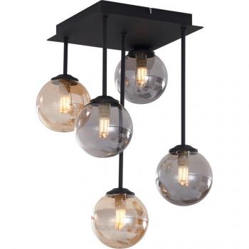 Qazqa Deckenlampe Athens, Schwarz, G9, 5-flammig