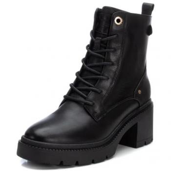 Botines de Piel para Mujer Carmela con Cierre de Cremallera en Negro