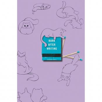 Burn After Writing (Purple with Cats), by Sharon Jones