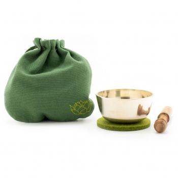 Größeres Klangschalen Set mit Zubehör in grüner Verpackung 5202