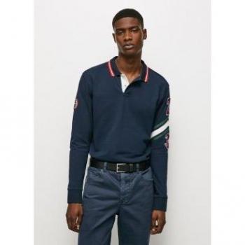 Polo A Maniche Lunghe Blu Marino Pepe Jeans Nachin