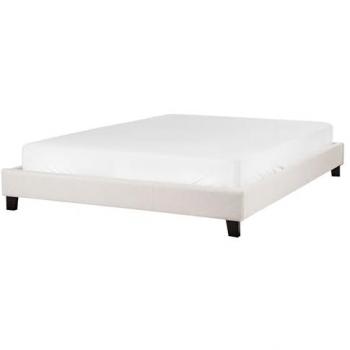 Light Beige Polyester Linen King Bed Frame by BELIANI