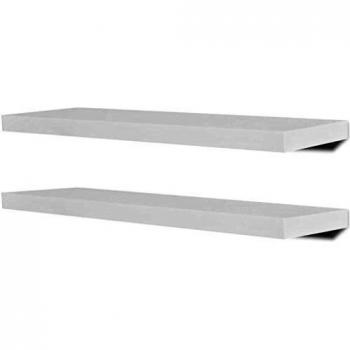 2-Pack White MDF Floating Shelves for Books/DVD